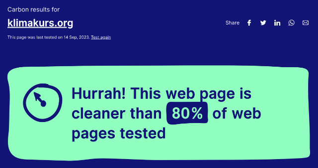 Klimakurs Website CO2-Ergebnis